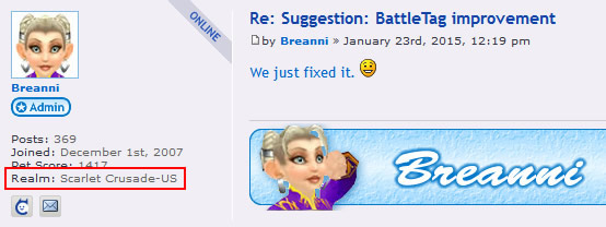 Realm Shown in Forum Sidebar