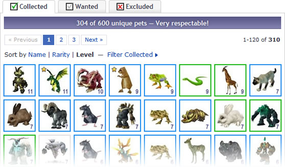 Sortable Pet Collections