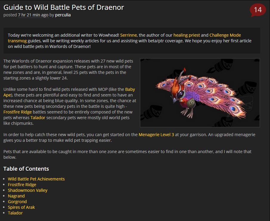 Wowhead guide to Draenor wild pets